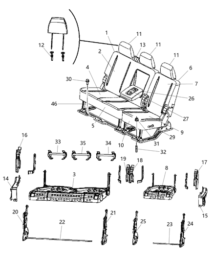 2010 Dodge Ram 2500 Mega Cab - Split Seat Diagram 1