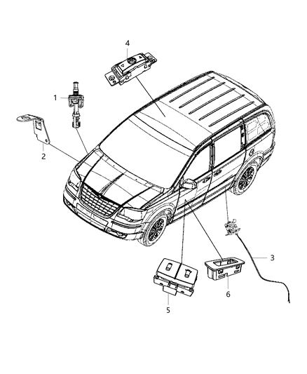 2012 Chrysler Town & Country Switches Body Diagram