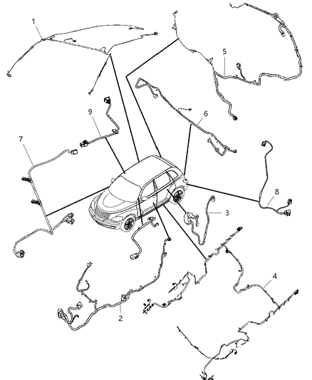 2008 Chrysler PT Cruiser Wiring-Front Door Diagram for 4795656AC