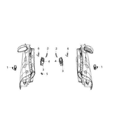 2017 Dodge Viper Switches - Door Diagram