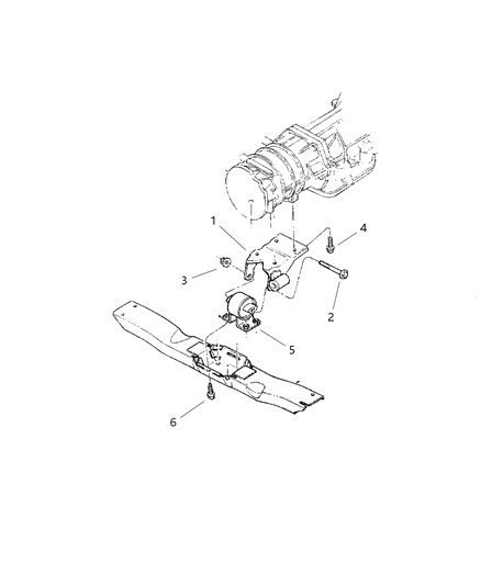 1997 Jeep Grand Cherokee Engine Mounting, Rear Diagram 2