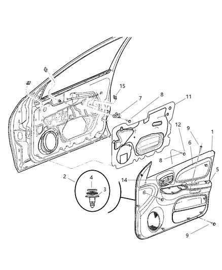 2005 Dodge Neon Bracket-Door Trim Panel Diagram for 4775558