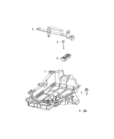 2020 Chrysler Voyager Tray And Support, Battery Diagram 3