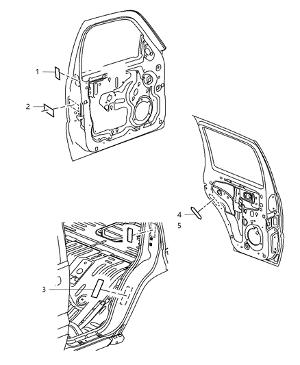 2007 Jeep Liberty Door & Pillars Diagram