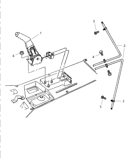 2001 Dodge Viper Lever Assembly & Cables Parking Brake Diagram