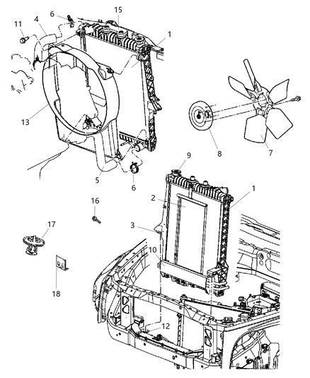 2005 Dodge Durango Hose-Radiator Outlet Diagram for 52028985AC