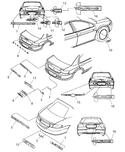 2005 Dodge Stratus NAMEPLATE-Limited Diagram for 5152005AA