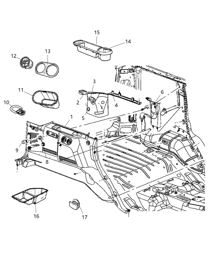 2007 Jeep Commander Bezel Diagram for 1FN941D5AA