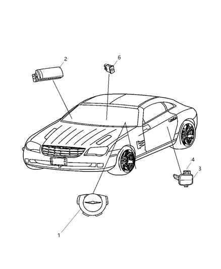 2008 Chrysler Crossfire Air Bags Front Diagram