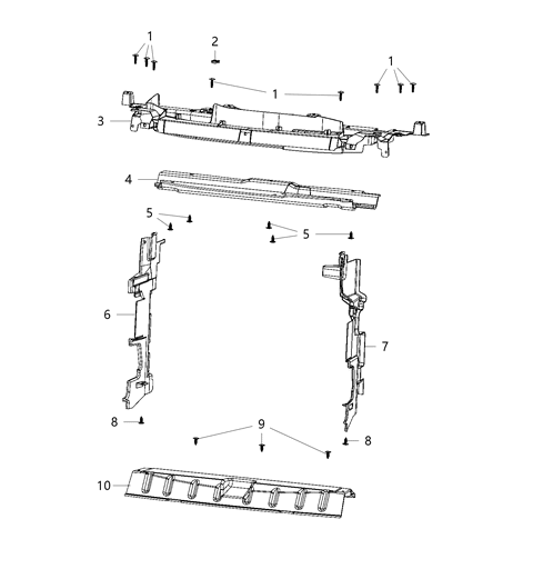 2021 Jeep Cherokee Radiator Seals, Shields, & Baffles Diagram