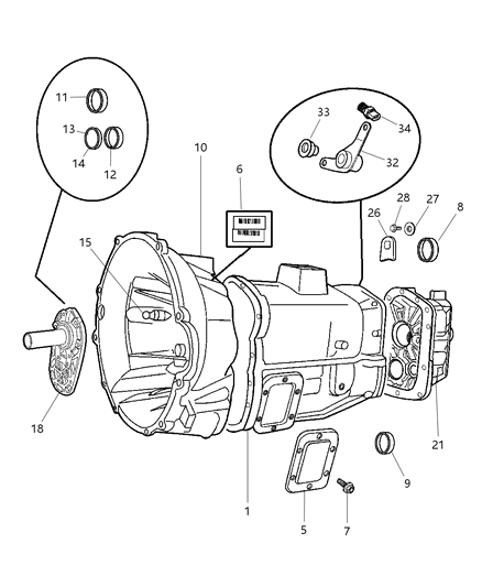 1999 Dodge Ram 2500 Case & Related Parts Diagram