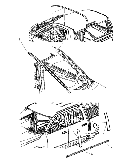 2010 Dodge Ram 2500 Moldings Body Diagram