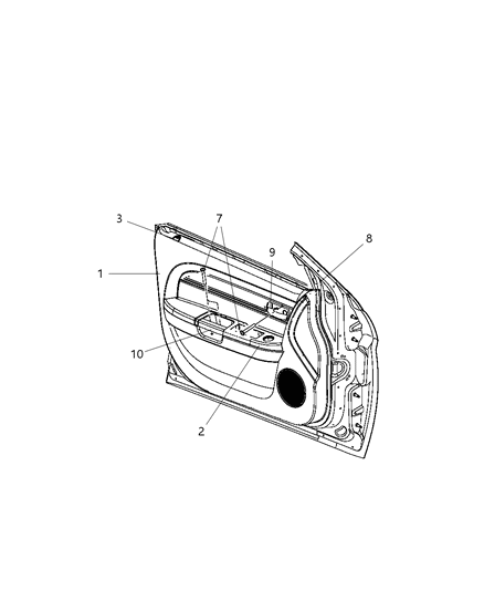 2007 Chrysler Sebring Panel-Front Door Trim Diagram for 1GL331T1AA