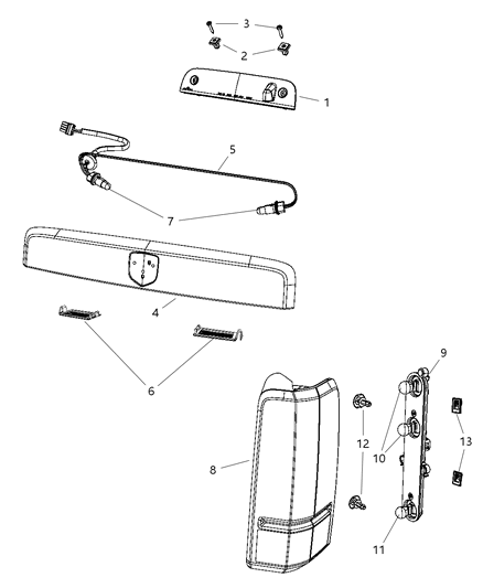 2009 Jeep Liberty Lamps - Rear Diagram