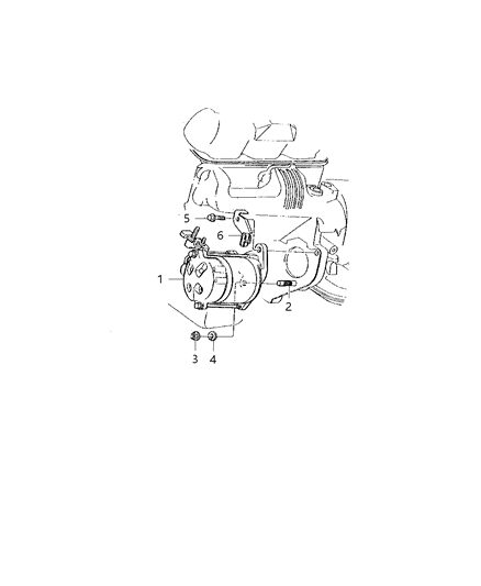 1999 Dodge Durango Starter & Mounting Diagram