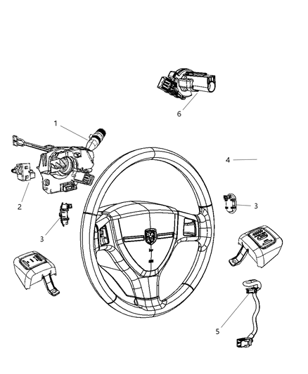 2009 Dodge Ram 2500 Switches - Steering Column & Wheel Diagram