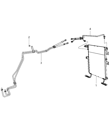 2012 Ram 3500 Cab Chassis Transmission Oil Cooler & Lines Diagram 2