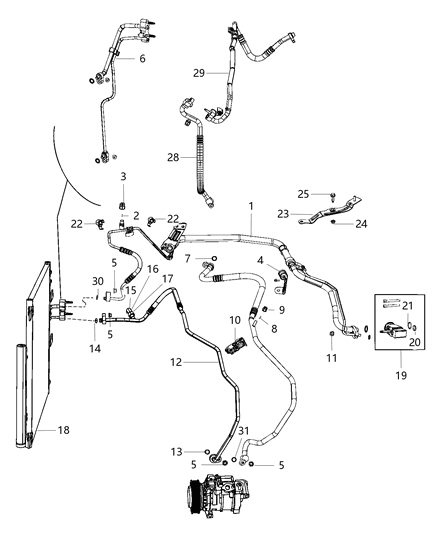 2020 Ram 2500 A/C Plumbing Diagram 1