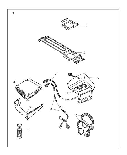 2007 Jeep Commander Monitor-Rear Seat Video Diagram for 5064333AA