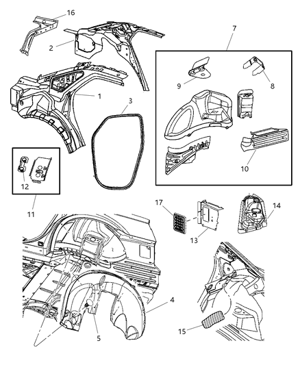 2005 Chrysler 300 TROUGH-Deck Opening Diagram for 4780991AB