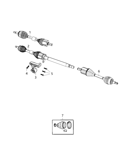 2017 Chrysler 200 Axle Half Shaft Diagram for 68291660AA