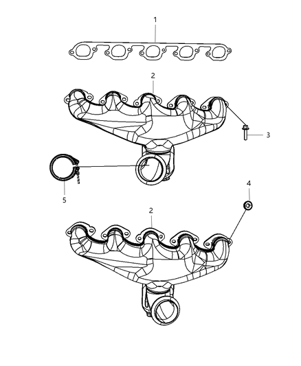 2008 Dodge Viper Exhaust Manifold Diagram for 5037705AB