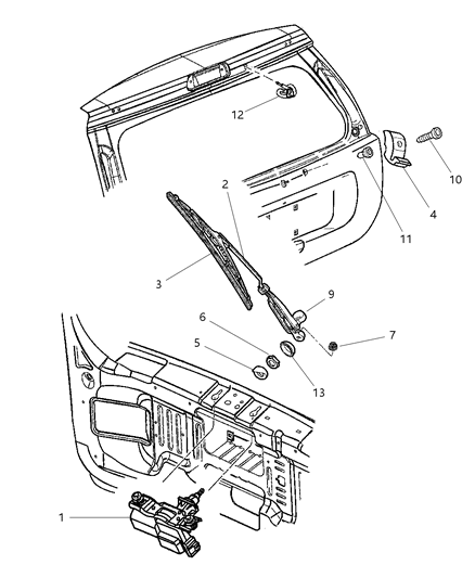 2000 Jeep Grand Cherokee Rear Wiper & Washer System Diagram