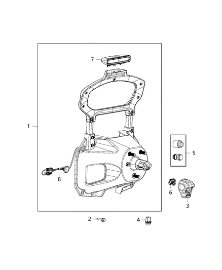 2018 Jeep Wrangler Bezel-Back Up Camera Diagram for 68333903AB