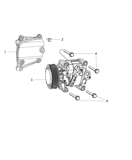 2017 Chrysler 200 A/C Compressor Mounting Diagram 2