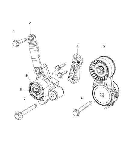 2021 Ram 1500 TENSIONER-Belt Diagram for 5281956AA