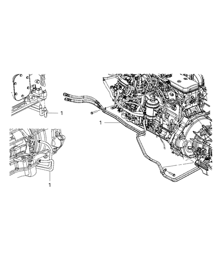 2010 Dodge Ram 3500 Pickup Transmission Oil Cooler & Lines Diagram