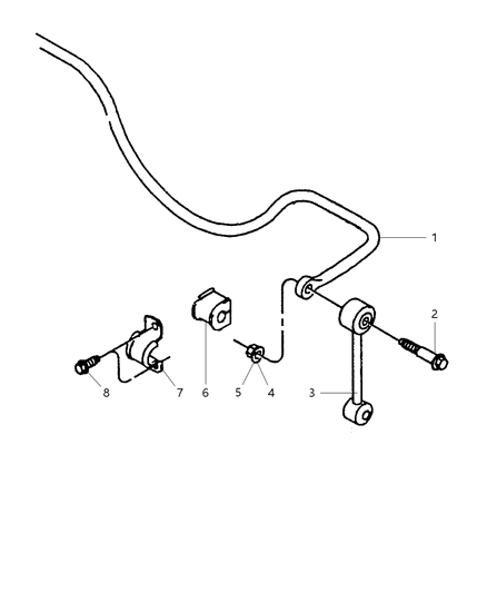 2004 Jeep Wrangler Stabilizer - Rear Diagram