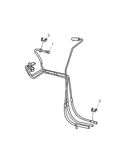 2005 Jeep Wrangler Fuel Lines, Front Diagram