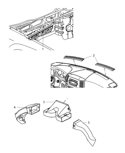 2007 Jeep Grand Cherokee Instrument Panel-Instrument Upper Diagram for 1EC931DHAC