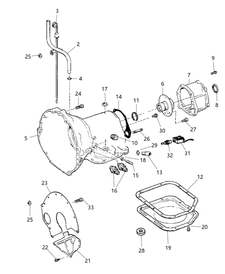 2002 Jeep Wrangler Case & Related Parts Diagram 2