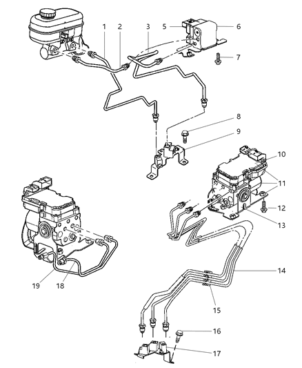 2003 Dodge Durango Anti-Lock Brake System Module Diagram for 5096310AA