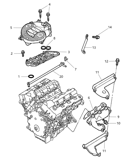 1998 Dodge Intrepid Manifolds - Intake & Exhaust Diagram 1