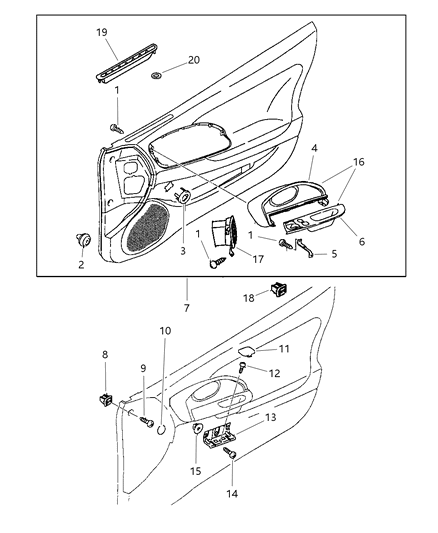 1997 Dodge Avenger Door Panel Diagram