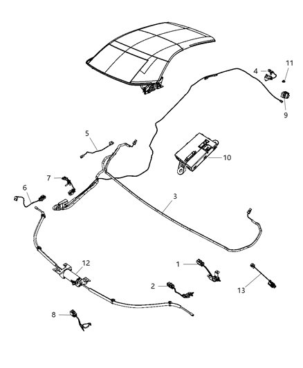 2009 Chrysler Sebring Switch-Luggage Protection Switch Diagram for 5026199AC