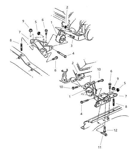 1998 Jeep Grand Cherokee Engine Mounting, Front Diagram 3