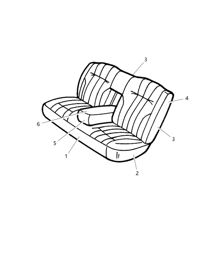 1999 Chrysler Concorde Rear Seat Back Cover Diagram for SR941AZAA