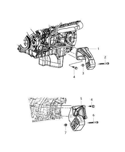 2009 Jeep Grand Cherokee Bracket-Engine Mounting Diagram for 52124579AA