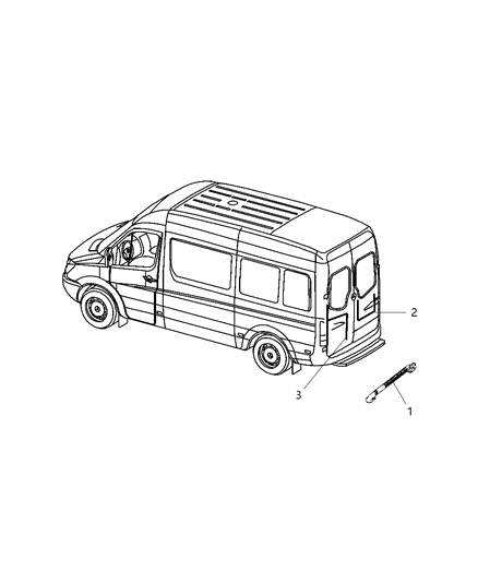 2007 Dodge Sprinter 3500 Rear Door Wiring Harness & Control Module Diagram