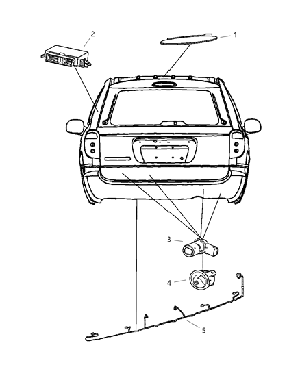 2005 Dodge Caravan Park Assist Detection System Diagram