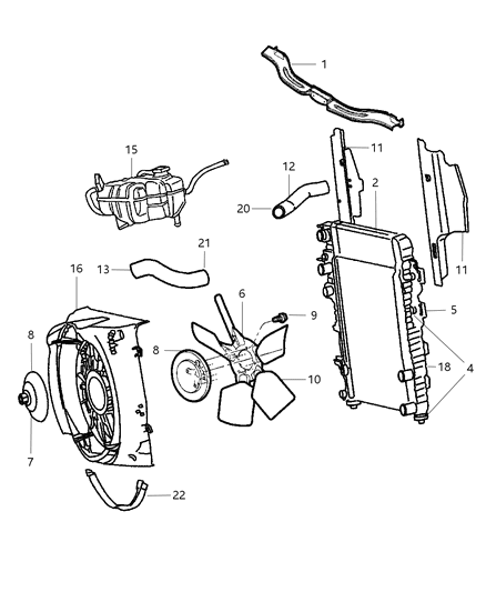 2007 Jeep Liberty Radiator Engine Cooling Diagram for 5183562AB