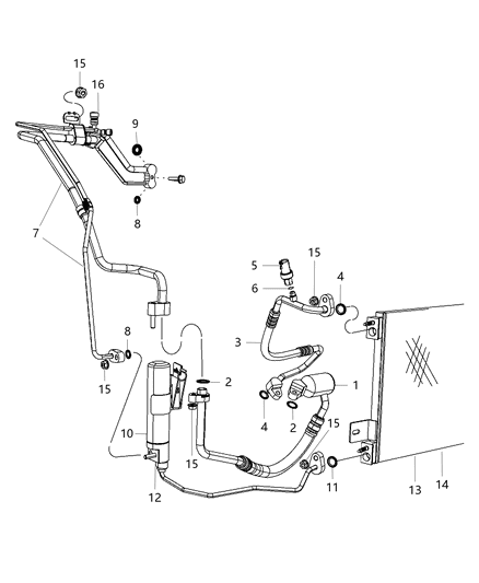 2016 Jeep Compass A/C Plumbing Diagram 2