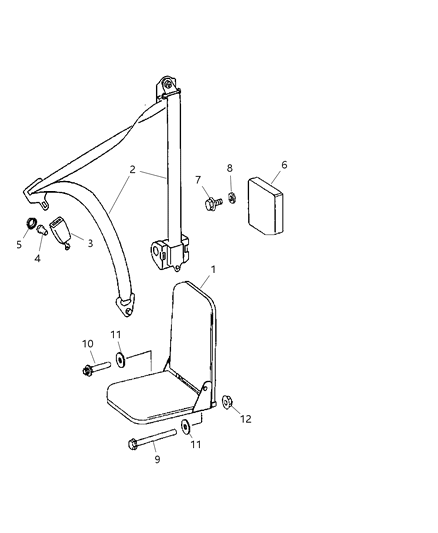 2008 Dodge Sprinter 2500 Passenger Front Jump Seat Diagram 1