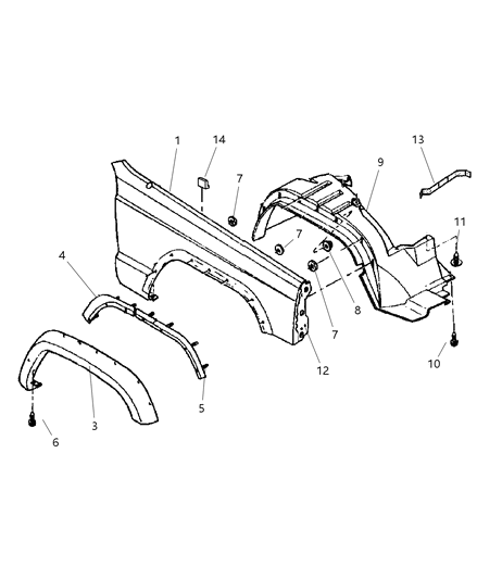 2001 Jeep Cherokee RETAINER-APPLIQUE Diagram for 55155674AC