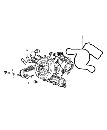 2008 Chrysler Aspen Water Pump & Related Parts Diagram 2