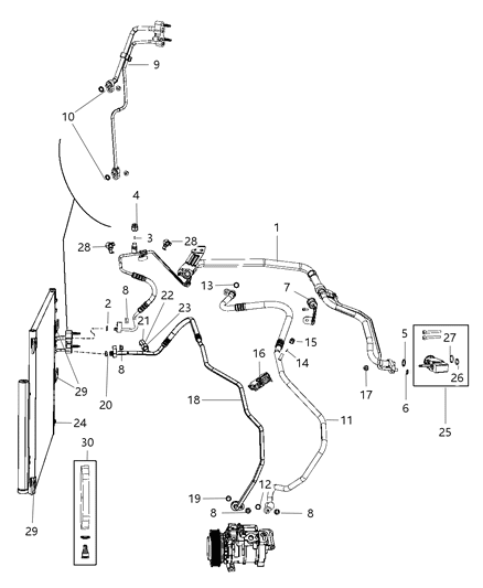 2014 Ram 1500 Line-A/C Suction And Liquid Diagram for 68232468AA